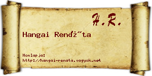 Hangai Renáta névjegykártya
