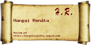 Hangai Renáta névjegykártya